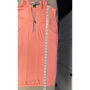 Jamie Sadock Top Women XL Coral Sleeveless Quarter Zip Golf Athletic Performance